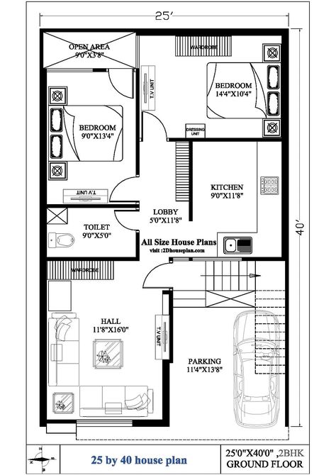 25 by 40 house plan | Best 25 by 40 house Design | 2bhk 25×40 House Plan, 25×50 House Plan, 1000 Sq Ft House Plans, 1000 Sq Ft House, 30x50 House Plans, Plan 2023, Budget House Plans, 20x40 House Plans, 30x40 House Plans