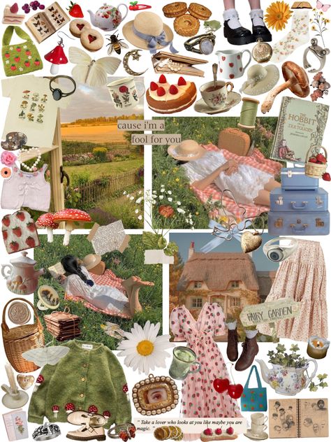 Cottagecore 2023, Summer Cottagecore Aesthetic, Strawberry Core Aesthetic, Cottagecore Summer Aesthetic, Strawberry Cottagecore Outfit, Cottage Core Moodboard, Strawberry Cottagecore Aesthetic, Strawberry Cottagecore, Cottagecore Strawberry Aesthetic