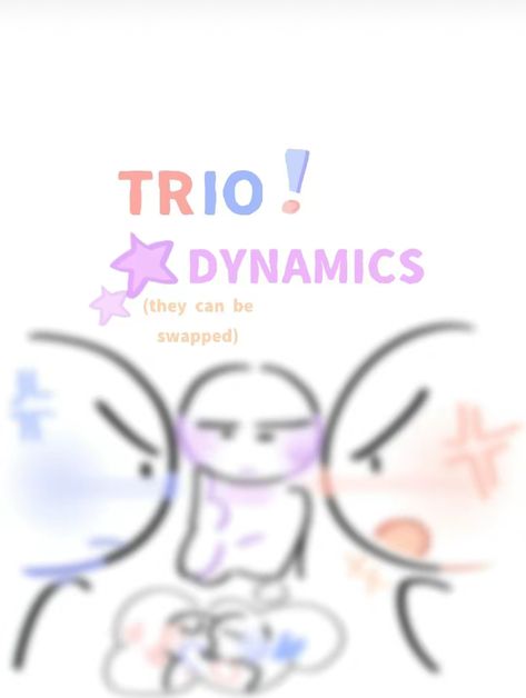 credits to funcake on tt !! @wawa.funcake Character Dynamics Trio, Ship Dynamics Friends, Duo Dynamics Drawing, Trio Tropes, Character Dynamics Friends, Squad Dynamics, Trio Base Drawing, Cute Ship Dynamics, Trio Bases