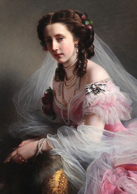 Franz Winterhalter, Franz Xavier Winterhalter, Queen Victoria's Daughters, Franz Xaver Winterhalter, Princess Anna, Princess Aesthetic, Victorian Art, Historical Art, Old Paintings