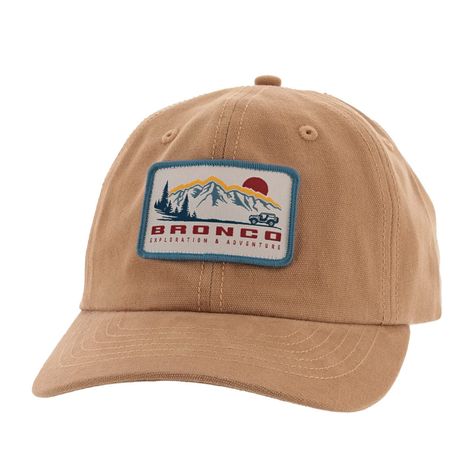 PRICES MAY VARY. Officially-licensed Ford Merchandise Bronco branded antique bronze metal slide closure Woven Bronco Exploration & Adventure patch on front 5-panel hat construction Hybrid flat bill Out on a Bronco adventure? Then put on the Ford Bronco Unstructured Patch Hat. The base of the hat is a tan khaki color. Centered on the hat is a bronco mountain logo patch in red, white, teal, and yellow. The hat is a cotton fabric with an adjustable slide-back closure. Girls Gift Guide, Closure Weave, Mountain Logo, 5 Panel Hat, Metal Slide, Patch Hat, Fall Hats, Panel Hat, Bronze Metal