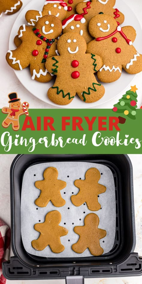 Air Fryer Philips, Christmas Cookies Santa, Emily Enchanted, Air Fryer Cookies, Easy Gingerbread Cookies, Spiced Cookies, Chewy Gingerbread Cookies, Air Fryer Recipes Snacks, Easy Gingerbread