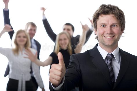 Business people cheer for success. Happy business people on white bacground , #Aff, #cheer, #success, #Business, #people, #white #ad Person Cheering Reference, Cheering Pose Reference, Cheering Reaction Pic, Team Work Pictures, Standing On Business, Cheers Meme, Stock Images People, People Staring, Stock Photos People