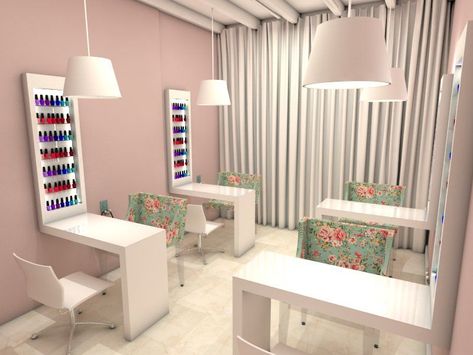 Bridal Boutique Interior, Nail Parlour, Manicure Tables, Nail Salon Interior Design, Nail Salon Interior, Esthetician Room Decor, Salon Suites Decor, Home Nail Salon, Nail Salon Decor