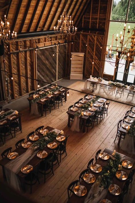 Black Barn Wedding, Shed Wedding, Gothic Wedding Theme, Barn Layout, Forest Theme Wedding, Country Wedding Venues, Barn Wedding Reception, Rustic Modern Wedding, Country Barn Weddings