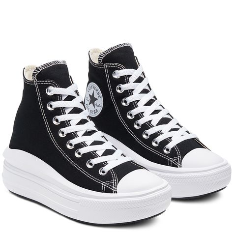 Zapatillas All Star, Converse Chuck Taylor Leather, Teal Converse, Chuck Taylor All Star Move, Black Chuck Taylors, Platform Chucks, Checkered Shoes, Black Chucks, Converse Platform