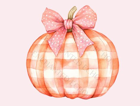 Pumpkin With Bow, Halloween Backrounds, Girly Pumpkin, Pink Thanksgiving, Iphone Wallpaper Preppy, Plaid Pumpkin, Blue Strawberry, Halloween Wallpaper Cute, Coquette Bow Png