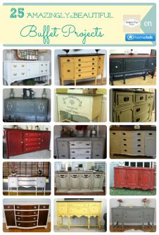 Repurposed Sideboard Buffet, Colored Buffet Cabinet, Refinished Buffets And Sideboards, Diy Painted Buffet Ideas, Diy Painted Sideboard, Painting Buffet Ideas, Refurbished Sideboard Buffet, Dresser To Sideboard Diy, Repainted Buffet Ideas