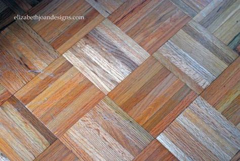 Project Fail: Whitewash Parquet Floor - ELIZABETH JOAN DESIGNS Whitewashed Parquet Floors, White Wash Parquet Flooring, Refinishing Parquet Floors, Refinish Parquet Flooring, Painted Parquet Floor, Parquet Flooring Restoration, Playroom Flooring, White Washing, In A Perfect World