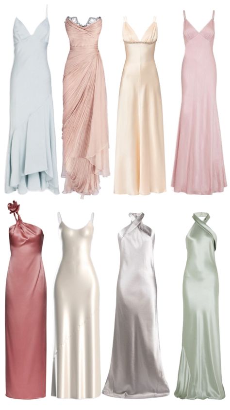 Debut Guest Outfit, Prom Dress Ideas Aesthetic, Birthday Dinner Dress Code, Ballet Core Prom Dress, Neutral Formal Dress, Pastel Colored Dresses, Sweet 16 Guest Dresses, Gala Dress Aesthetic, Coquette Prom Dress Aesthetic