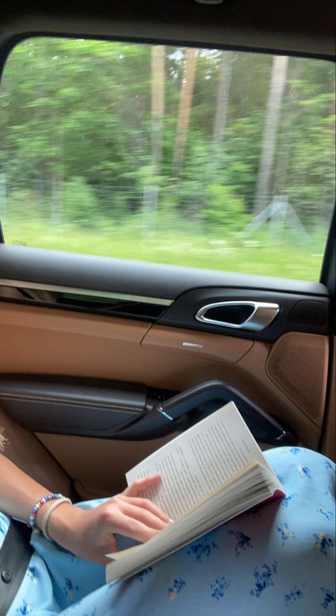 Book In Car Aesthetic, Reading In Car Aesthetic, Car Trip Aesthetic, Sunshine Girl Aesthetic, Reading In The Car, Aesthetic Bookshelves, Reading Aesthetics, Seventeen Song, Living In Car