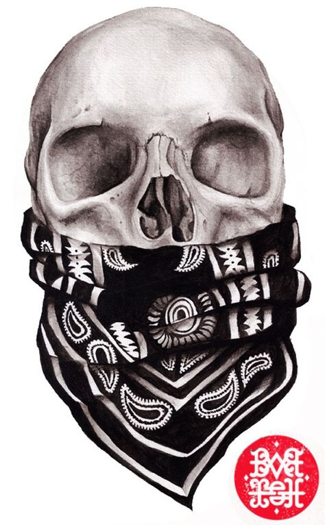 Bandit Chicanas Tattoo, Scary Skull, Skulls Drawing, Geniale Tattoos, Skull Tattoo Design, Skull Artwork, Chicano Art, Face Tattoo, A Skull