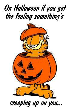 HALLOWEEN WEDGIES! Sonico Chan, Garfield Stuff, Garfield Halloween, Garfield Birthday, Garfield Quotes, Halloween Gifs, Garfield Wallpaper, Fat Orange Cat, Garfield Pictures