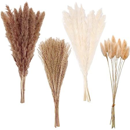 Amazon.com: Dried Pampas Grass Decor, 100 PCS Pampas Grass Contains Bunny Tails Dried Flowers, Reed Grass Bouquet for Wedding Boho Flowers Home Table Decor, Rustic Farmhouse Party (White and Brown) : Home & Kitchen Brown Pampas, Diy Esstisch, Boho Party Decorations, Modern Boho Bedroom, Pampas Grass Bouquet, Pampas Grass Decor, Grass Decor, Bunny Tails, Boho Party