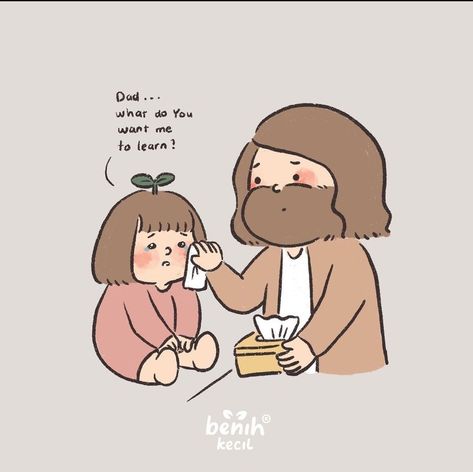 Christian Comics, Christian Cartoons, Jesus Cartoon, Christian Graphics, Cute Bibles, Comforting Bible Verses, Jesus Artwork, Bible Images, Christian Images