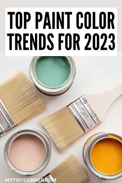 Discover the latest paint color trends for 2023 that will be popular for interior home decor this year! The top 2023 paint colors has everything from bright and bold to calming and neutral shades. Latest Paint Colors For Home, Bright Bathroom Paint Colors, Color Trends For 2023, Paint Color Trends, Top Paint Colors, Best Neutral Paint Colors, Bold Paint Colors, Brand Board Template, Home Paint Color