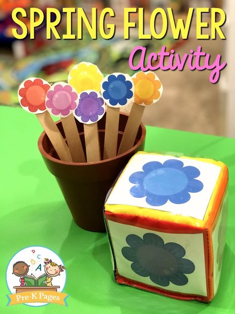 Spring Flower Color Activity for Toddlers Flower Color Matching Preschool, Flower Games For Kids, Toddler Flower Activities, Flower Activities For Toddlers, Flowers Activities, Flower Math, Color Activities For Toddlers, Season Activity, Spring Lesson Plans