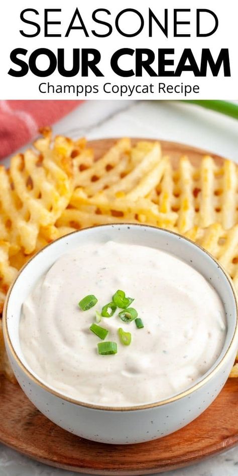 Season Sour Cream, Fresh Dip Recipes, Seasoned Sour Cream For Waffle Fries, Seasoned Sour Cream Recipe, Sour Cream Dip Recipes, Sour Cream Dipping Sauce, Boom Sauce, Mix Vegetable Recipe, Sour Cream Recipe