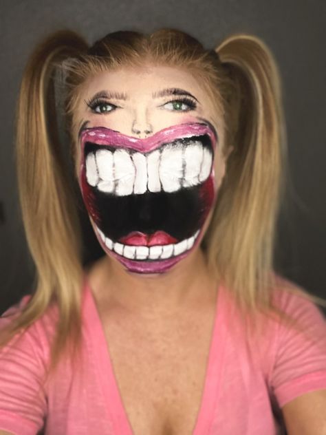 Mouth Makeup, Diy Costume, Big Mouth, Diy Costumes, Diy Halloween, Halloween Diy, Halloween Makeup, Halloween Face, Face Makeup