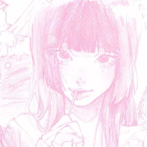 Pink, Anime, Pink Webcore, Widget Pink, Pink Anime, Blank Page, Manga Drawing, A Girl, Pencil