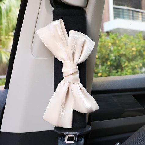 PRICES MAY VARY. Soft & Comfortable Short Plush: Say goodbye to seat belt chafing with our cozy short plush shoulder pads, designed for all-day comfort during drives. Fashionable Bow Tie Design: Add a touch of elegance and personality to your car's interior with an array of vibrant colors and patterns to choose from. Easy Slip-On Installation: Effortlessly slide the bow-tie shaped pads onto your seat belts for instant upgrade, no complicated fittings required. Universal Fit: Suitable for most st Demi Core, Girly Car Interior, Decorating My Car, Car Accessories Aesthetic, Cute Car Decor, Bow Tie Design, Seat Belt Pads, Car Things, Car Deco