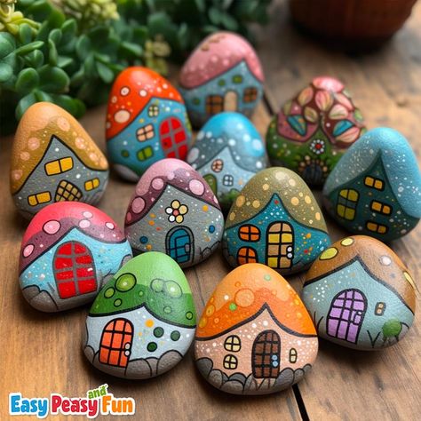 Garden Rock Art, Diy Rock Art, Painted Rock Animals, Rock Painting Ideas, Stone Art Painting, Painted Rocks Kids, Painted Rocks Craft, Painted Rocks Diy, Rock Painting Ideas Easy