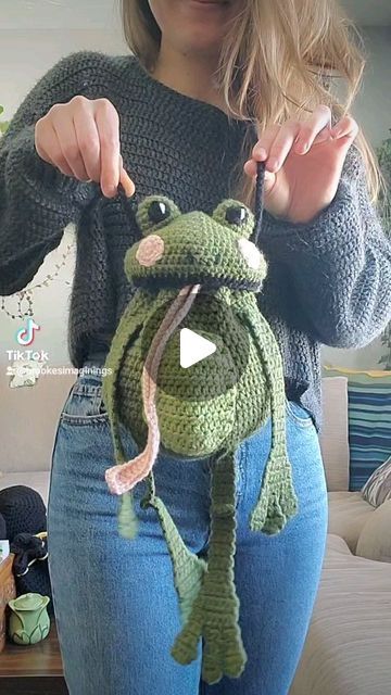 Frog Bag Pattern, Frog Bag Crochet, Frog Bag, Crochet Frog, Large Bag, Free Bag, Frogs, Handmade Bags, Bag Pattern