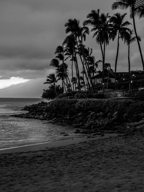 Hawaii, April 2016 Beach House Black And White, Hawaii Dark Aesthetic, Wallpaper Aesthetic Hawaii, Miracle Musical Wallpaper, Hawaii Black And White, Beach Nails Vacation, Summer Wallpaper Aesthetic, Aesthetic Hawaii, Musical Wallpaper