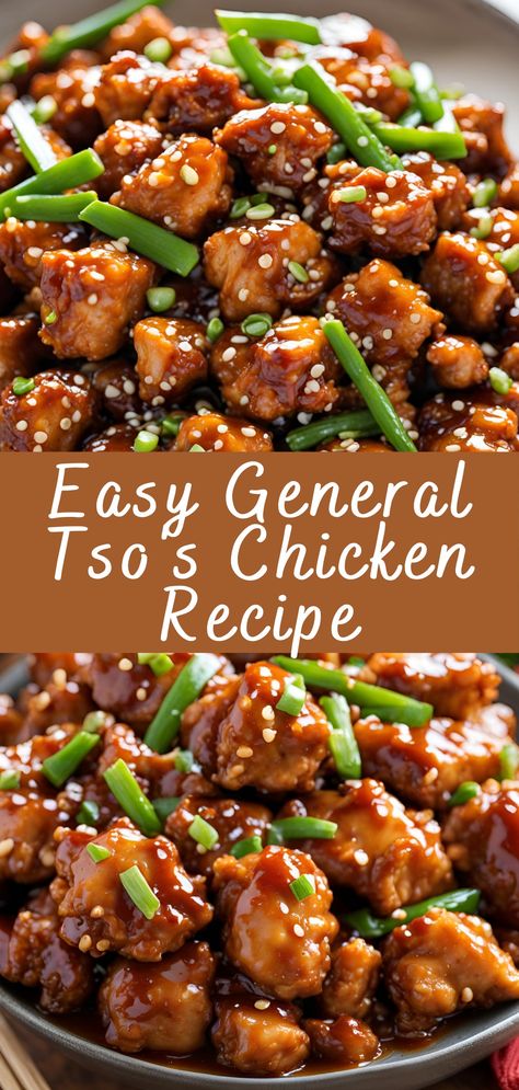 Easy General Tso’s Chicken Recipe | Cheff Recipes Essen, General Chicken Recipe, General Tao Chicken, General Tso's Chicken Recipe, Homemade Chinese Food, Chinese Chicken Recipes, Asian Dinner Recipes, Asian Chicken Recipes, Tso Chicken