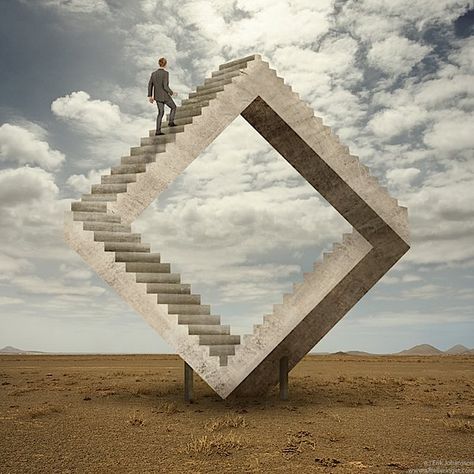 Erik Johansson, Escher Art, Quilt Modernen, Mc Escher, Surreal Photos, Stair Case, Illusion Art, Photo Images, Creative Photos