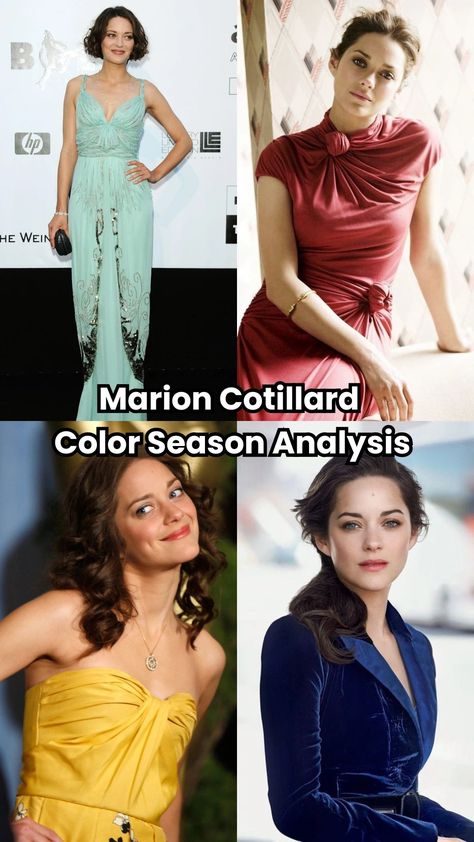 Marion Cotillard color season revealed. Is she a True Summer or True Winter? Find out with Four Seasons Studio's expert analysis. Kate Middleton Color Analysis, Cool Winter Celebrities, True Winter Celebrities, Winter Color Season, Color Season Analysis, Marion Cotillard Style, True Winter Palette, Season Analysis, True Winter Color Palette