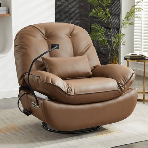 Movie Theater Seating, Office Bedroom Ideas, Swivel Recliner Chairs, Leather Recliner Chair, Loungers Chair, Leather Chairs, Swivel Recliner, Electric Recliners, Storage Places