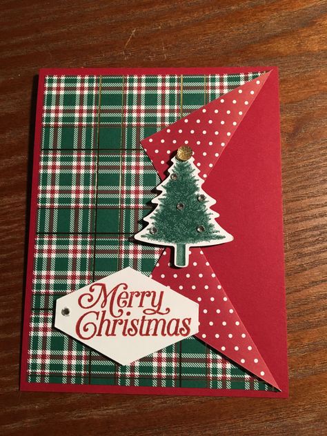 Card Layouts Templates With Measurements, Stampin Up Cards Christmas, Christmas Cards Tree, Outdoor Christmas Decoration Ideas, Outdoor Decoration Ideas, Handcrafted Christmas Cards, Christmas Scrapbook Pages, Stamped Christmas Cards, Simple Christmas Cards