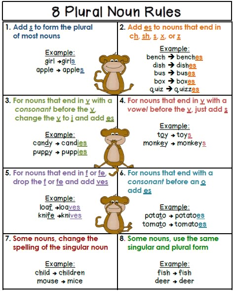 Free Plural Noun Rules- Poster Noun Rules, Plural Noun, Singular And Plural Nouns, Spelling Rules, Singular And Plural, Grammar And Punctuation, Plural Nouns, Teaching Grammar, Teaching Ela