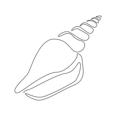 One Line Shell Tattoo, Seashell Line Art, Shell Line Tattoo, Snail Line Art, Seashell Drawing Simple, Shell Drawing Simple, Simple Shell Tattoo, Shell Line Drawing, Simple Seashell Tattoo