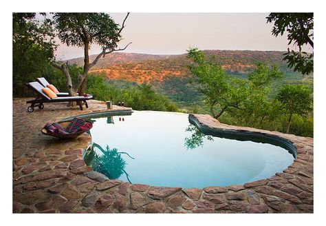 Pool House Cabana, African Lodges, Rorke's Drift, Resort Design Plan, Bush Lodge, Lodge Ideas, Luxury Safari Lodge, Outside Pool, Farmhouse Landscaping