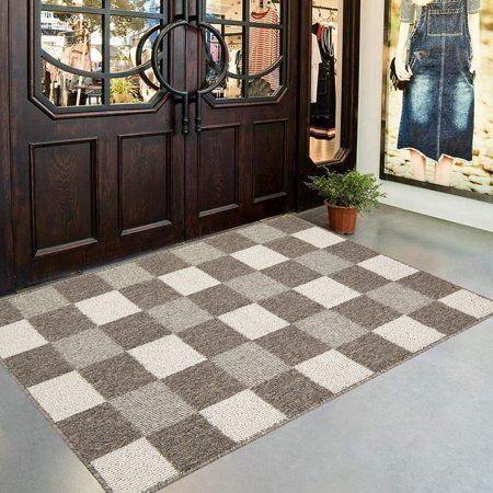 "\" Product Description HEBE Indoor Doormat 24\" x 36\" Front Back Door Mat Non-Slip Mud Dirt Trapper Mats Entrance Front Door Rug Shoes Mat Brown HEBE Indoor Non-Slip Doormat Absorbent Mud Trapper Entryway Door Mat Rug 24\" x 36\" Brown Are you tired of wiping or sweeping your floors all over again right after you've finished cleaning, just because your shoes or pets brought the dust in when they came? The stylish and environmentally dirt trapper door mat is ideal product for you to easily keep Door Mats, Inside Door Mat, Large Door Mats, Farmhouse Runner Rug, Modern Doormats, Black And Grey Rugs, Dash And Albert Rugs, Front Door Mats, House Interior Decor