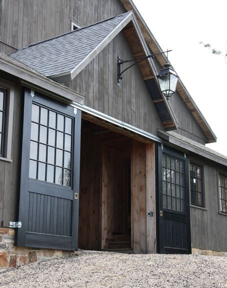 farmhouse inspiration - jones design company Barn Living, Barn Garage, Farmhouse Inspiration, Dream Barn, Barn Design, Casa Exterior, Doors And Windows, Horse Barns, Home Modern