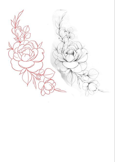 #tattoo #tattooideas #tattooart #tattoodesign #tattoomodel #stencil #peonies #peony #peonytattoo