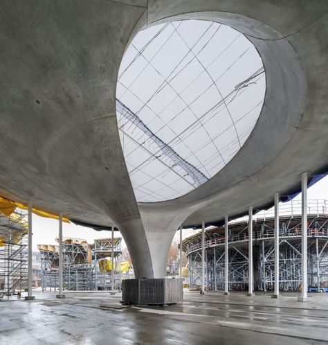 Pavilion Landscape, Community Pavilion, Skylight Architecture, Ole Scheeren, Fabric Arch, Facade Engineering, Minimal Modern Design, Tree Structure, Shell Structure