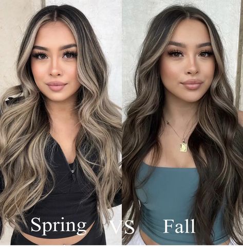 20 top Asian Hair Color Inspo ideas in 2024 Balayage Hair Dimension, Brunette Hair Summer Highlights, Spring Brown Hair Balayage, Light Brown Hair Dark Highlights, Full Highlight On Black Hair, Neutral Beige Balayage, Subtle Highlights With Money Piece, Blonde Teasy Lights On Dark Hair, Balayage Hair On Tan Skin