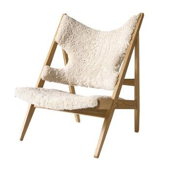 Armchairs & lounge chairs, Knitting Chair, oak - Nature sheepskin, White Scandinavian Lounge, Scandinavian Lounge Chair, All Modern Furniture, Lounge Chair Bedroom, Lounge Chair Design, Stylish Sofa, Dining Room Office, Butterfly Chair, Retro Designs