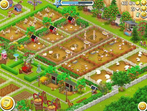 Nice animal area (if they were fed! Feed your animals, folks.) Hayday Farm Design Garden Layouts, Hay Day App, Hayday Farm Design, Farm Layout, Farm Games, Hay Day, Farm Design, Comic Art Girls, Kids Corner