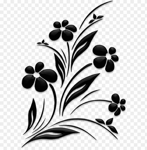 Black And White Png, Dreamy Flowers, Flower Png Images, Design Black And White, White Png, Flower Silhouette, Transparent Flowers, Silhouette Images, Flower Stencil