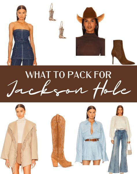 What to Wear in Jackson Hole - Cute Outfits to Pack for a Trip to Jackson Hole, Wyoming - JetsetChristina Wyoming Clothing Style, Jackson Hole Wyoming Fall Outfits Women, What To Wear In Jackson Hole Winter, Wyoming Outfit Spring, Jackson Hole Fashion, Mountain Bachelorette Outfits, Jackson Hole Outfits Spring, Jackson Hole Wyoming Spring Outfits, Jacksonhole Wyoming Outfits