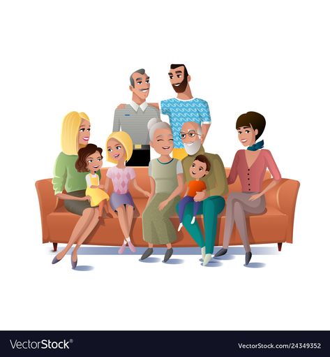 United Family, Family Sketch, Home Cartoon, Couple Sitting, Muslim Family, Family Cartoon, Family Images, Family Illustration, House Vector