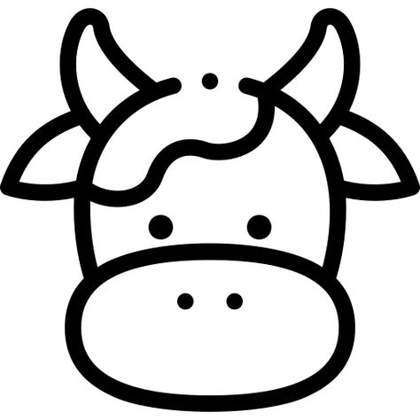 Cow free icon Cute Cow Outline, Cow Clip Art, Cow Face Drawing, Cow Branding, Cow Logo Design Ideas, Cow Doodle, Cartoon Cow Face, Cow Svg, Cow Icon