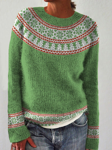 Christmas Icelandic sweater Jollywood Nights, Icelandic Sweaters, Women Sweaters Winter, Retro Tops, Jacquard Sweater, Christmas Jumper, Long Sleeve Knit Sweaters, Vintage Glamour, Electronic Devices