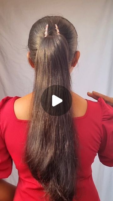 Ponytail Hairstyles Easy Short Hair, Self Hairstyles Easy, Eid Games, Easy High Ponytail, Hairstyles Hacks, Simple Hairstyle For Saree, High Ponytail Hairstyle, Ponytail Easy, Cbt Techniques