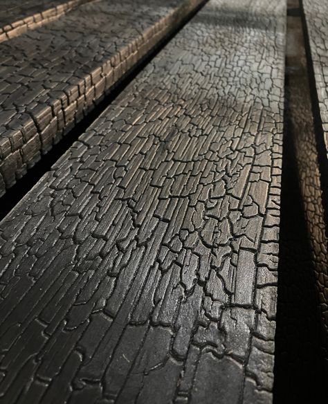 How to Seal Charred Wood | Degmeda Shou Sugi Ban Kitchen, Charred Wood Siding, Burnt Wood Finish, Cladding Texture, Wood Facade, Craftsman Furniture, Charred Wood, Sugi Ban, Shou Sugi Ban